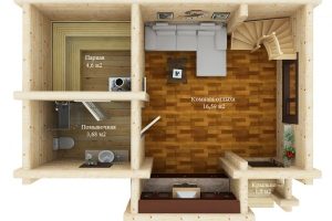 Баня из бревна 48м