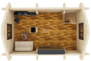 Баня из бревна 48м