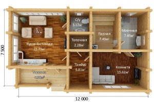 Баня из бревн 70м