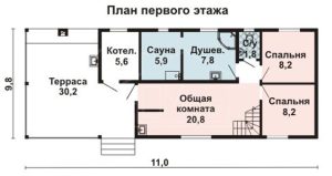 Каркасный дом 109м