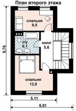 Каркасный дом 78м