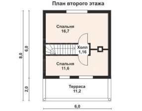Каркасный дом 61м