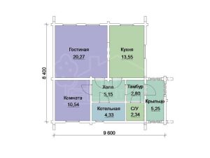 Дом из бруса 72м