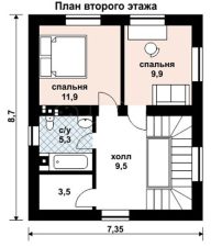 Каркасный дом 87м