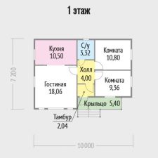 Дом из бруса 63м